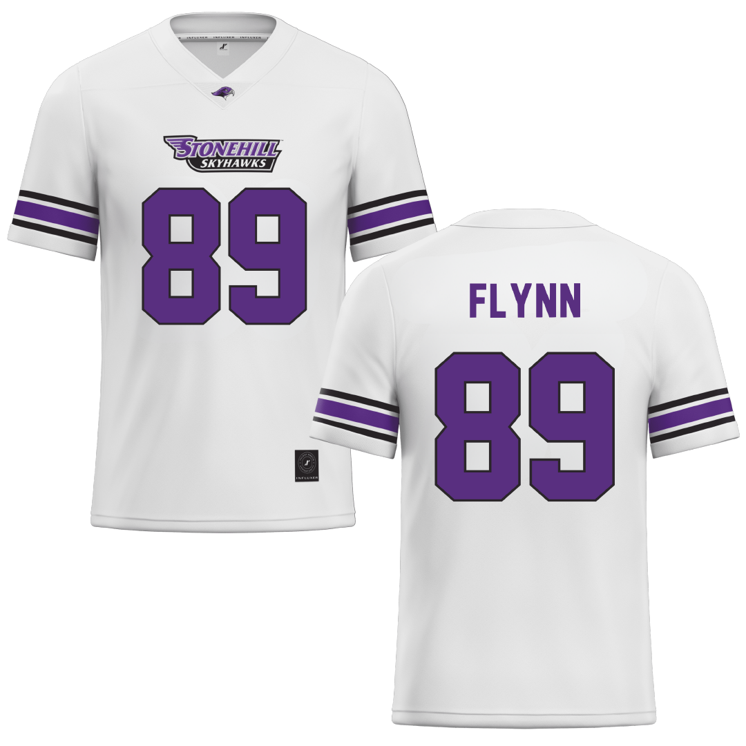Stonehill College White Football Jersey - #89 John Flynn