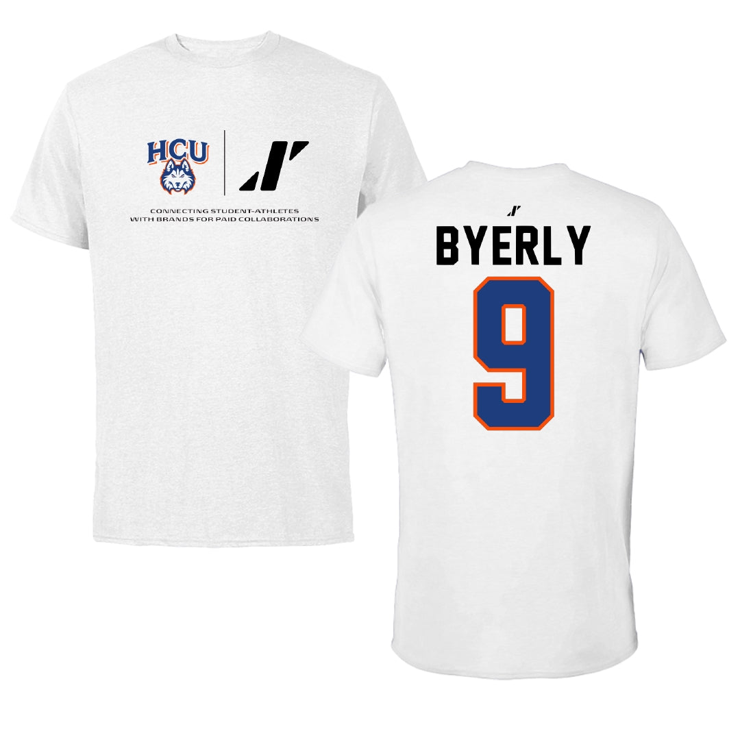 Houston Christian University Volleyball White Rally Tee - #9 Bianca Byerly