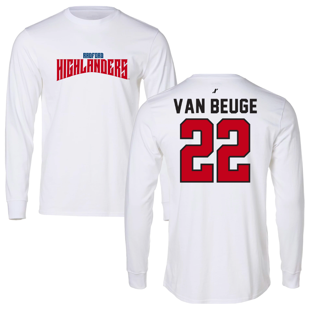 Radford University Softball White Classic Performance Long Sleeve - #22 Klara Van Beuge