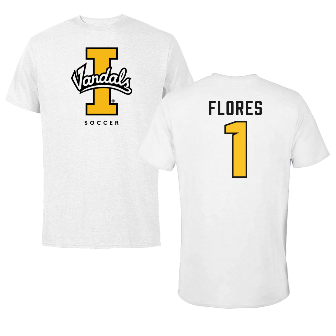 University of Idaho Soccer White Vandals Performance Tee - #1 Paula Flores