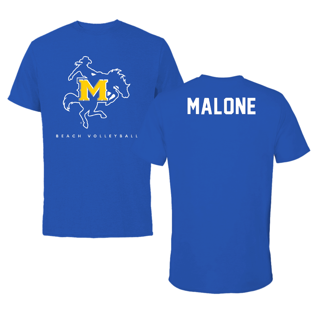 McNeese State University Beach Volleyball Blue Tee - McKenna Malone