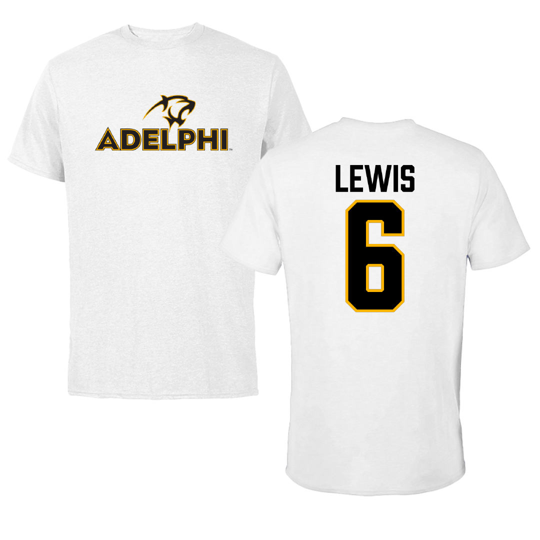 Adelphi University Lacrosse White Performance Tee - #6 Kyle Lewis