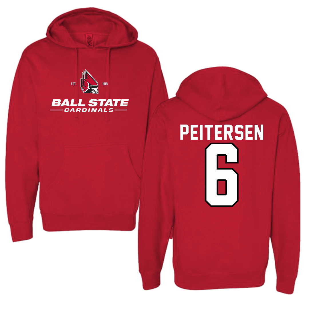 Ball State University Softball Red General Hoodie - #6 Veronica Peitersen