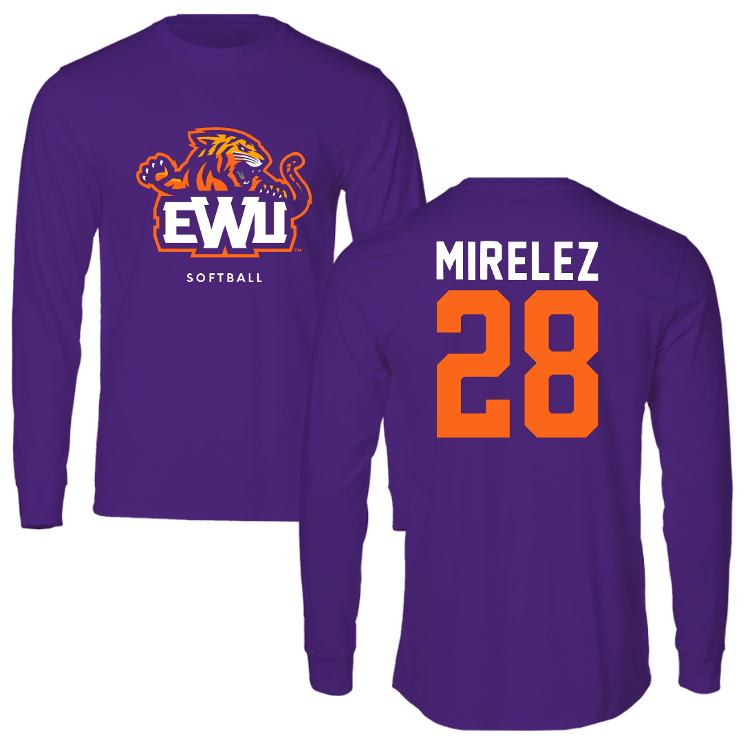 Edward Waters University Softball Purple Performance Long Sleeve - #28 Amya Mirelez