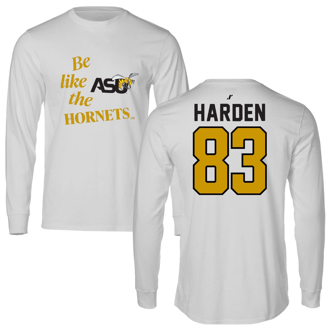 Alabama State University Football Light Gray Be Like Us Performance Long Sleeve - #83 Derick Harden