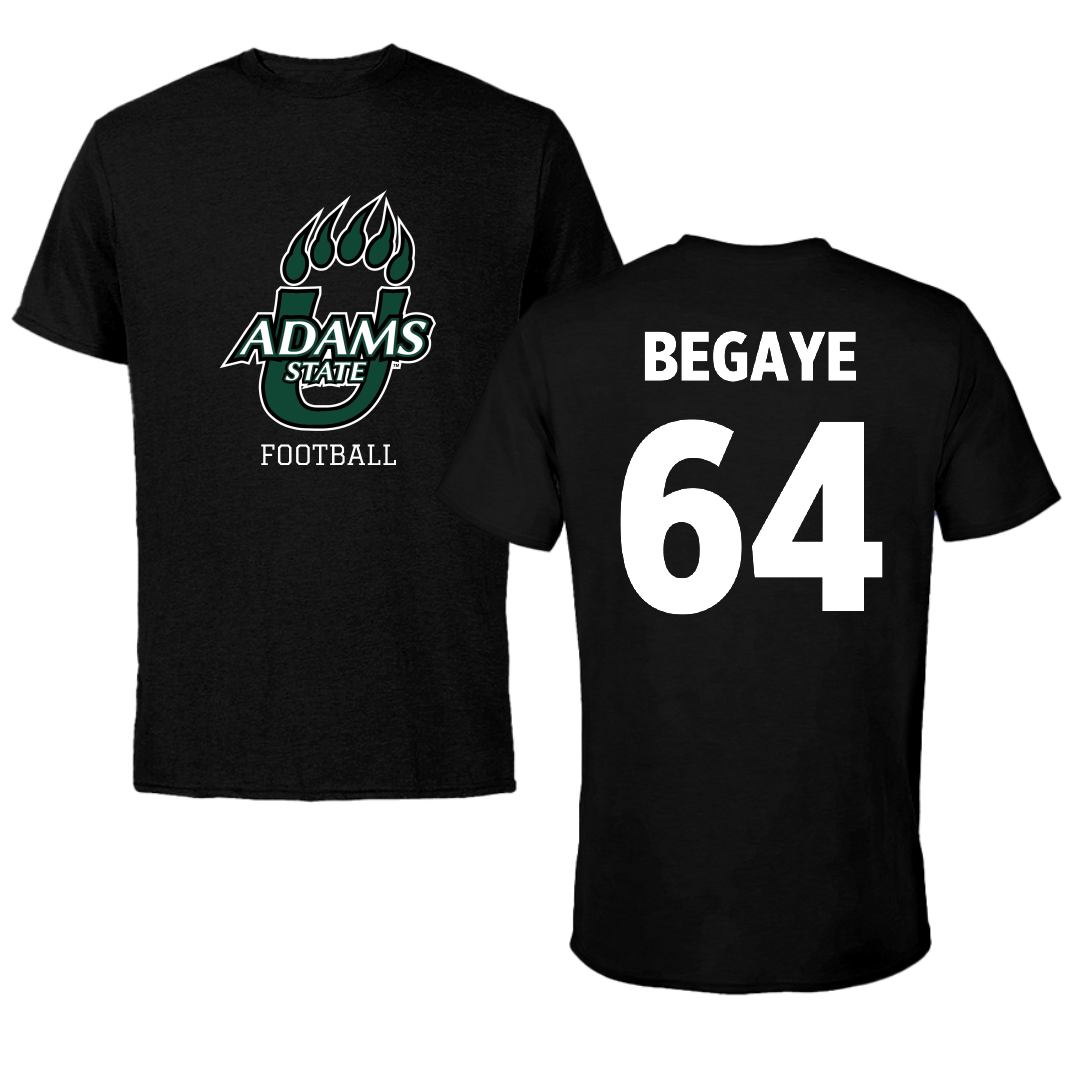 Adams State University Football Black State Performance Tee - #64 Tillton Begaye