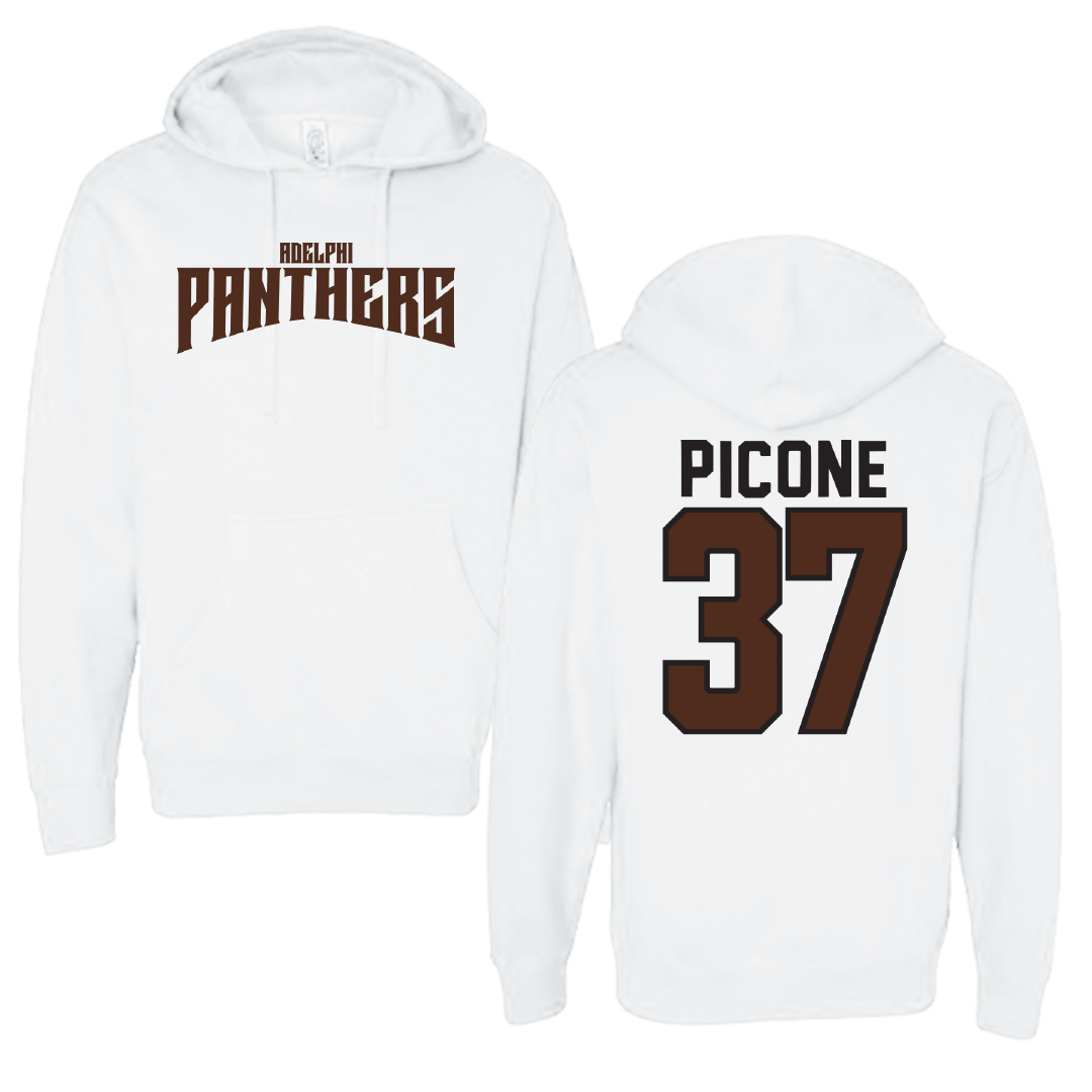 Adelphi University Baseball White Classic Hoodie - #37 CJ Picone
