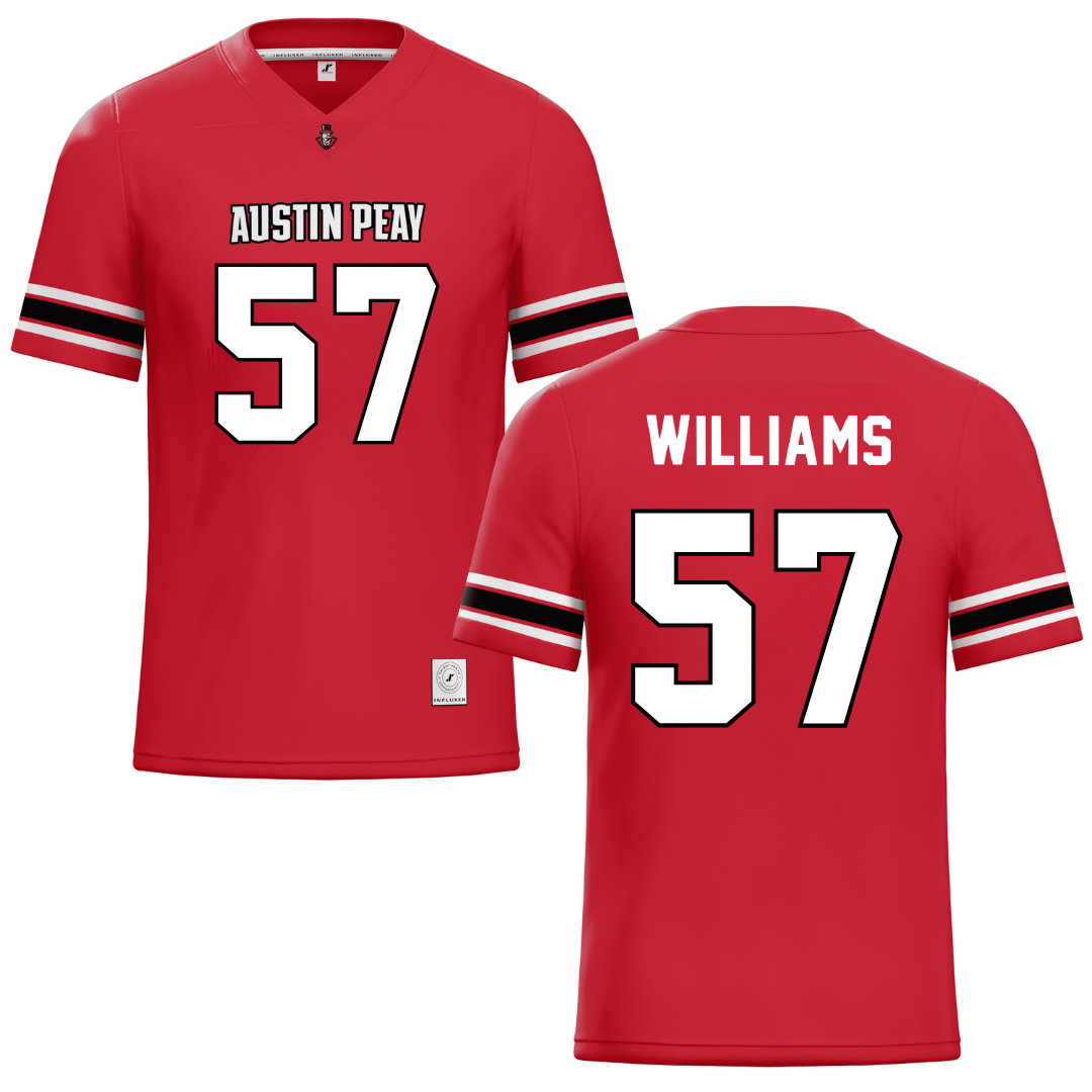 Austin Peay State University Red Football Jersey - #57 Ty Williams