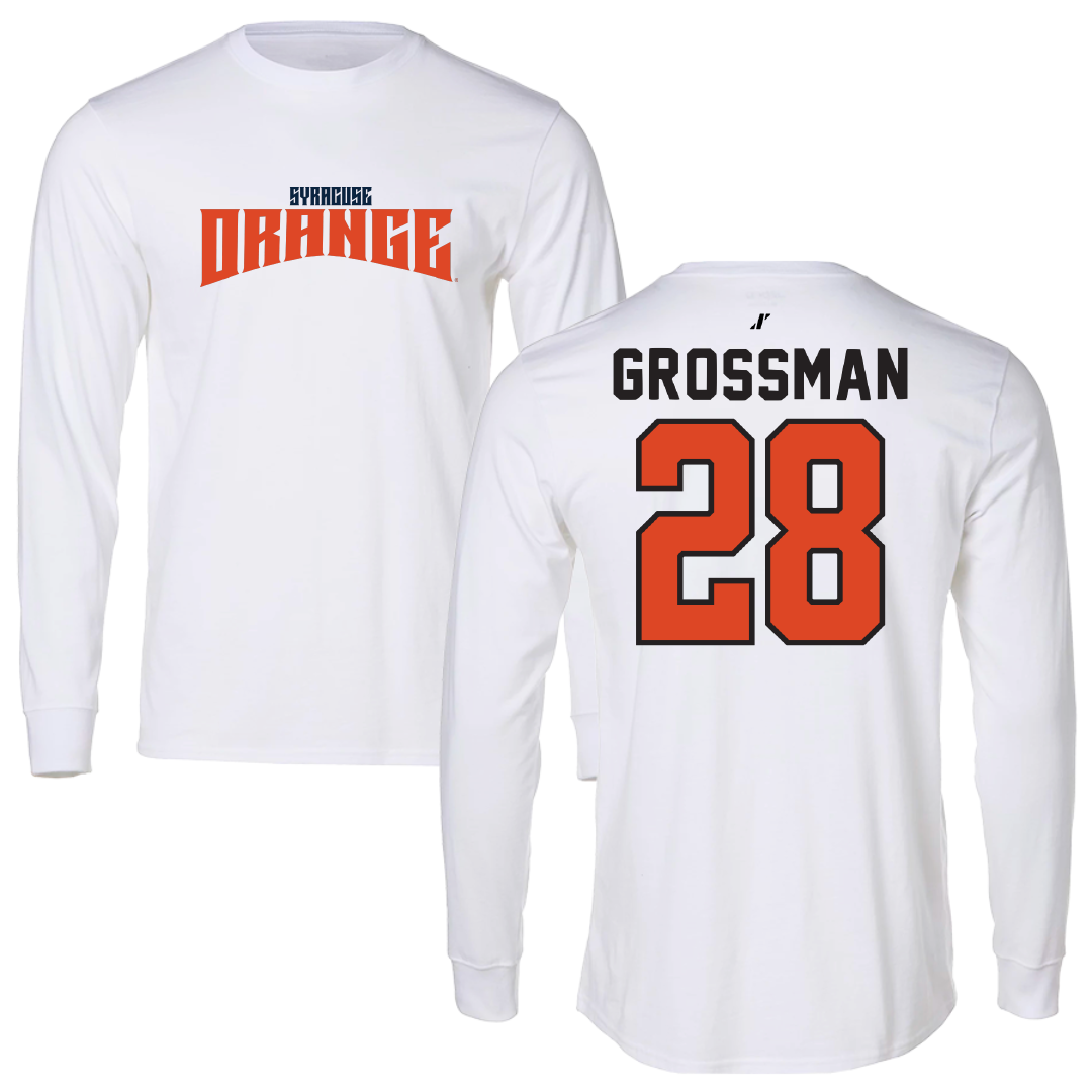 Syracuse University Soccer White Classic Long Sleeve - #28 Jack Grossman