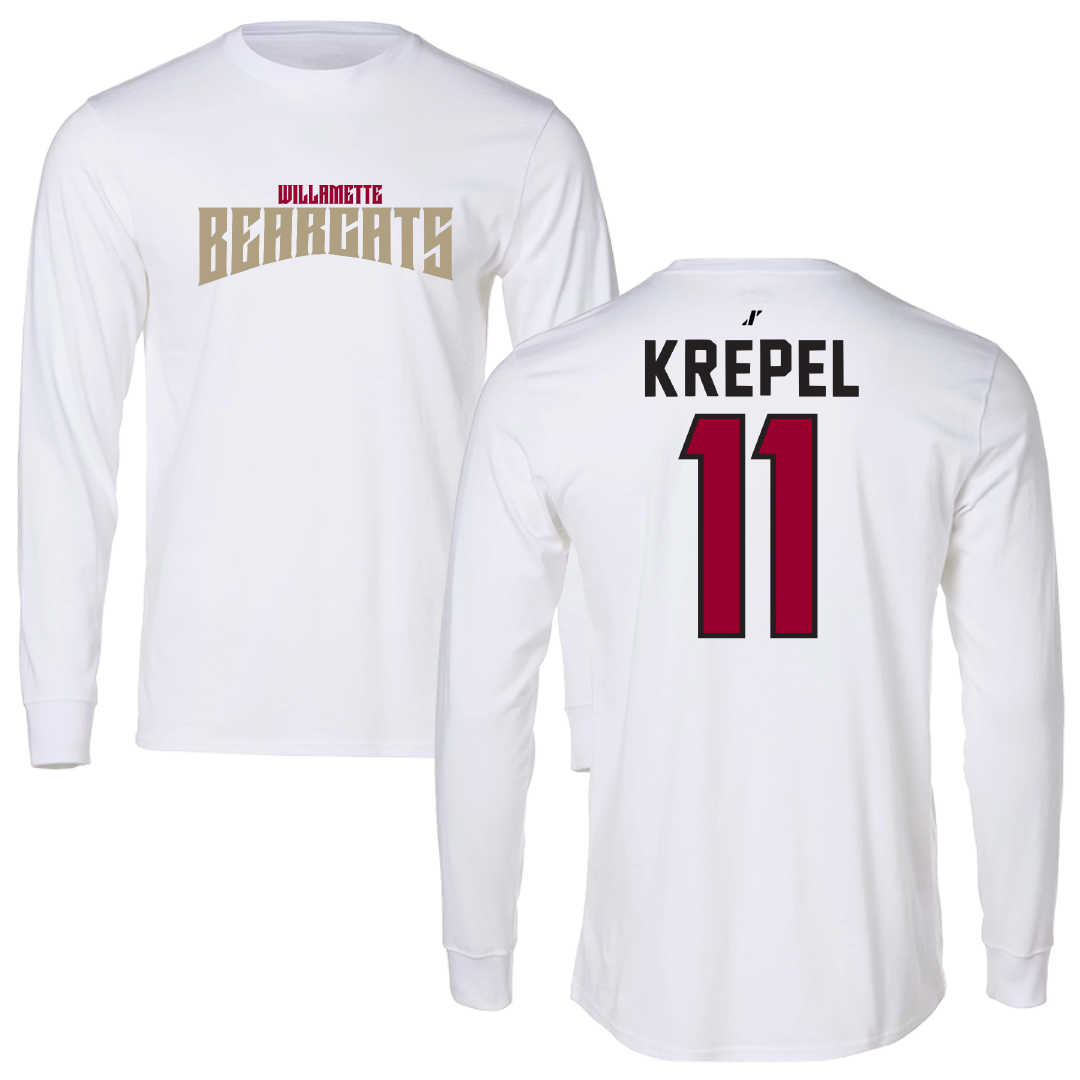 Willamette University Soccer White Classic Long Sleeve - #11 Patricia Krepel