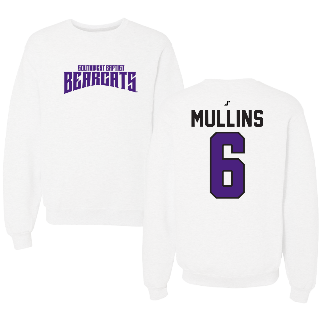 Southwest Baptist University Football White Classic Crewneck - #6 Canaan Mullins