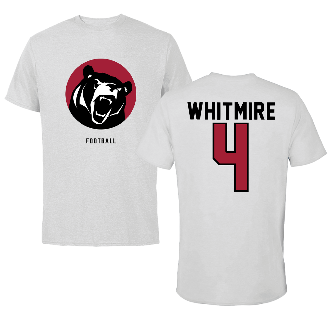 Lenoir-Rhyne University Football Light Gray Performance Tee - #4 Deshaun Whitmire