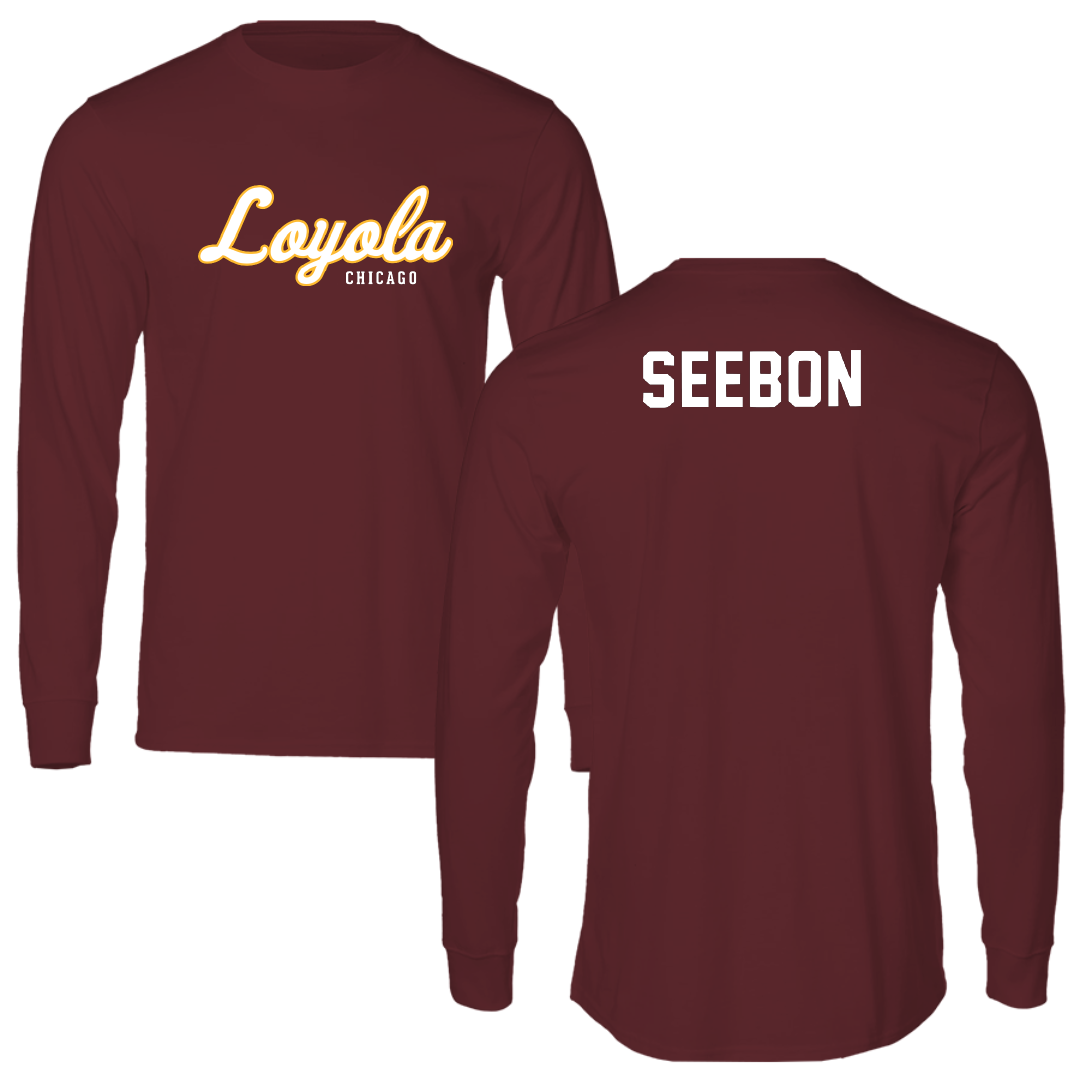 Loyola University-Chicago TF and XC Maroon Performance Long Sleeve - Eileen Seebon