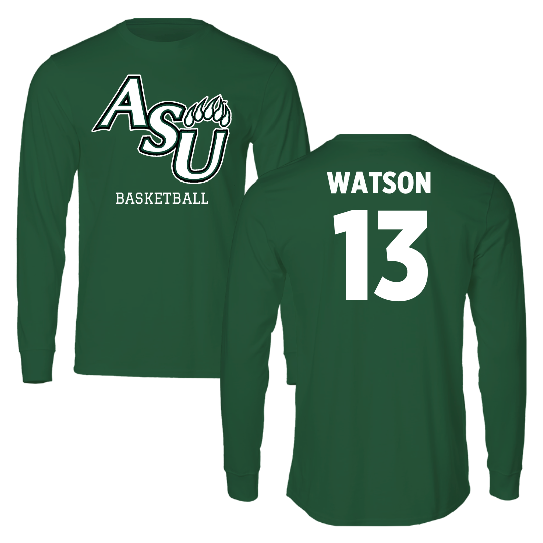 Adams State University Basketball Forest Green Block Long Sleeve - #13 Celina Watson