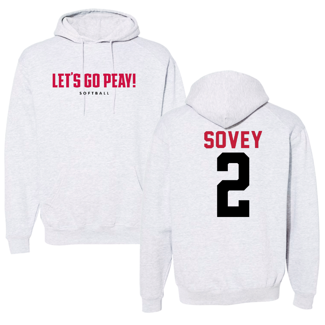 Austin Peay State University Softball Gray Hoodie - #2 Jada Sovey