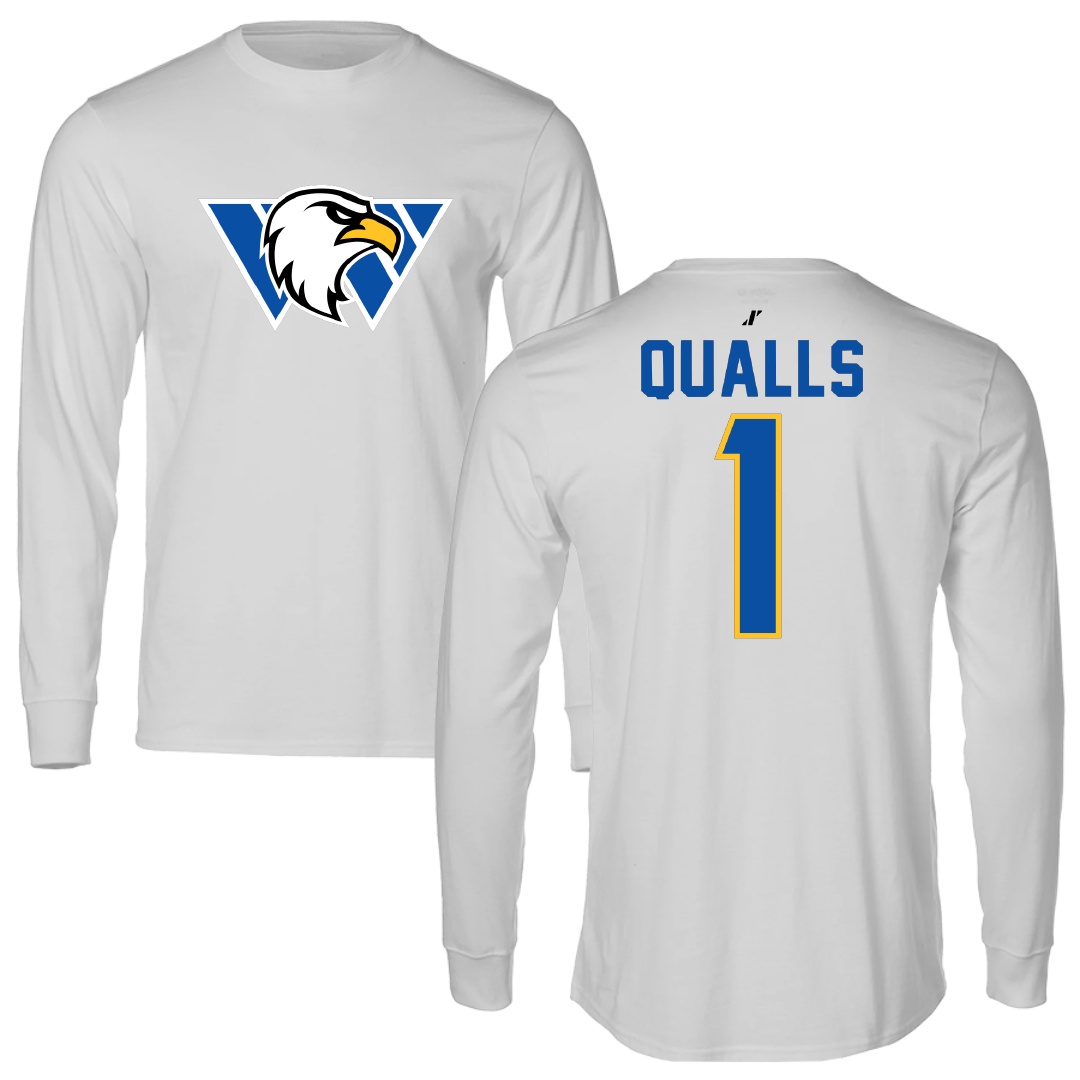 Williams Baptist University Basketball Light Gray Long Sleeve - #1 Trahe Qualls
