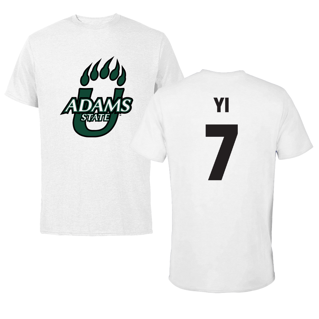 Adams State University Baseball White Performance Tee - #7 Austin Yi