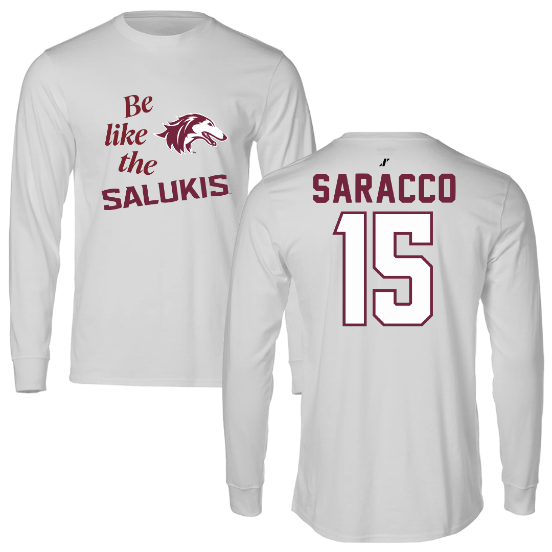 Southern Illinois University at Carbondale Basketball Light Gray Be Like Us Performance Long Sleeve - #15 Madisyn Saracco