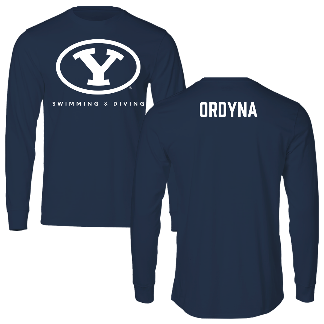 Brigham Young University Swimming & Diving Navy Performance Long Sleeve - Aubryn Ordyna