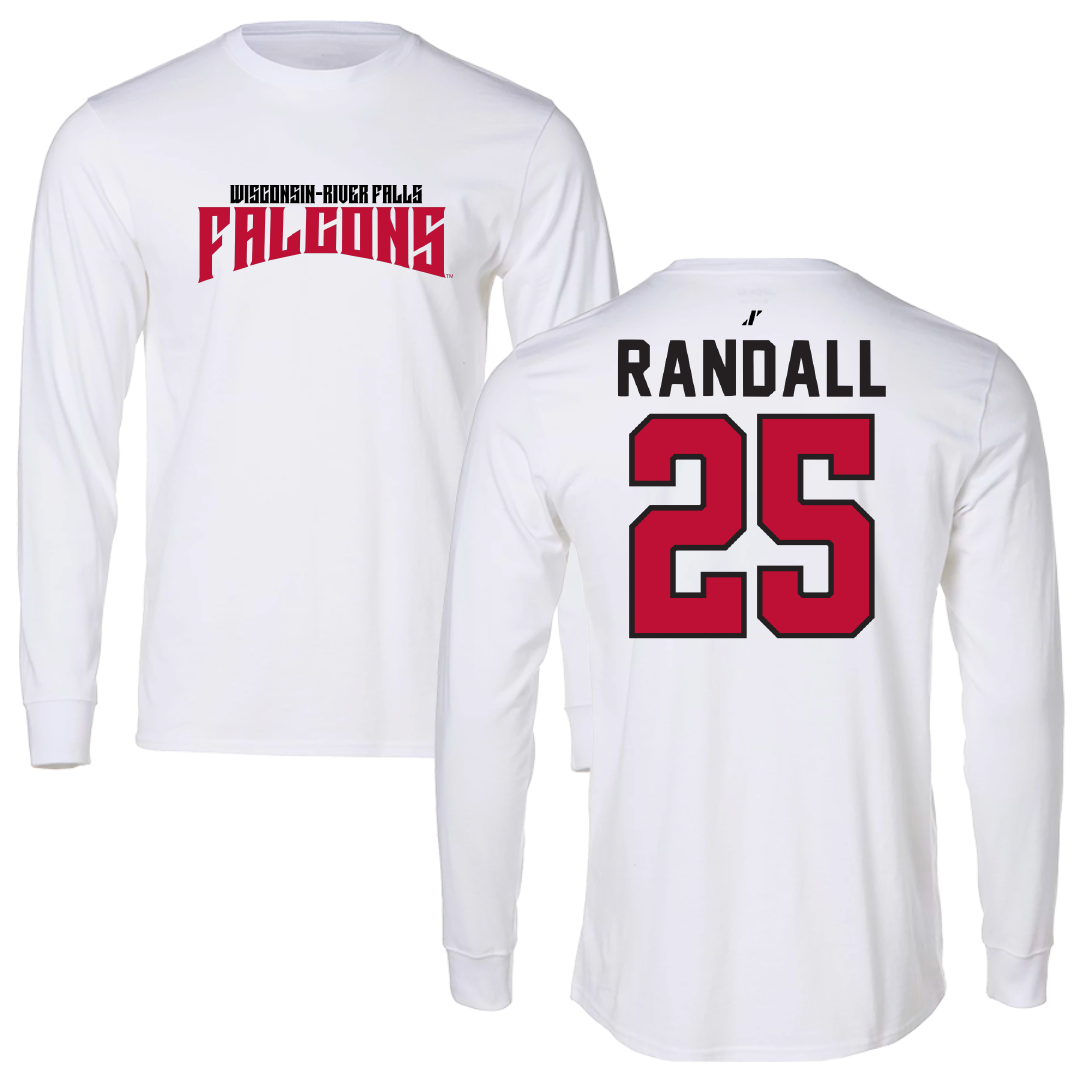 University of Wisconsin-River Falls Football White Classic Performance Long Sleeve - #25 Isaiah Randall