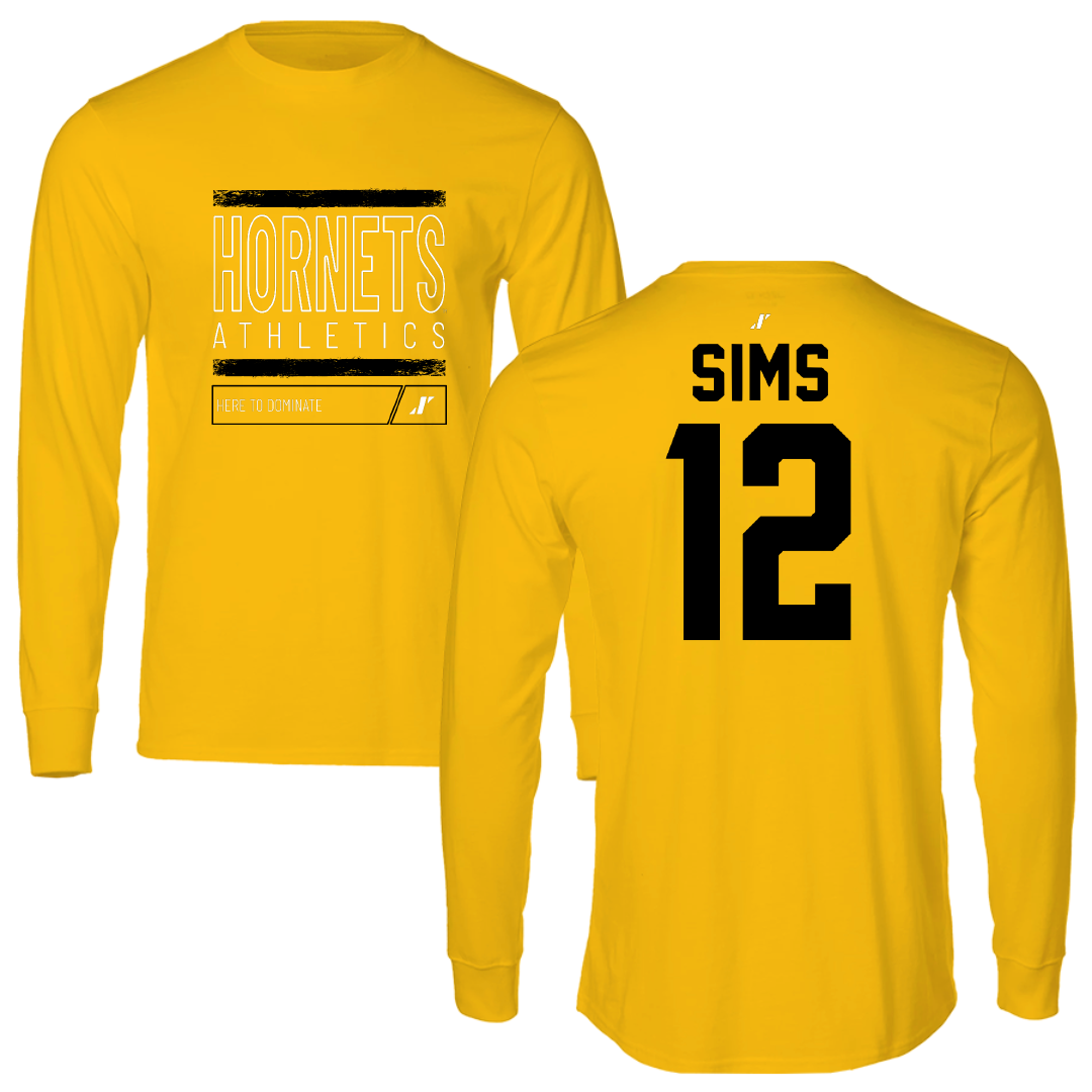 Alabama State University Football Gold Dominate Long Sleeve - #12 Zach Sims
