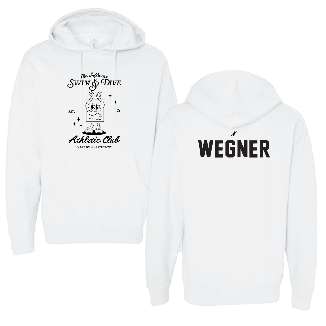 Swimming & Diving White Influxer Athletic Club Hoodie - Brandon Wegner