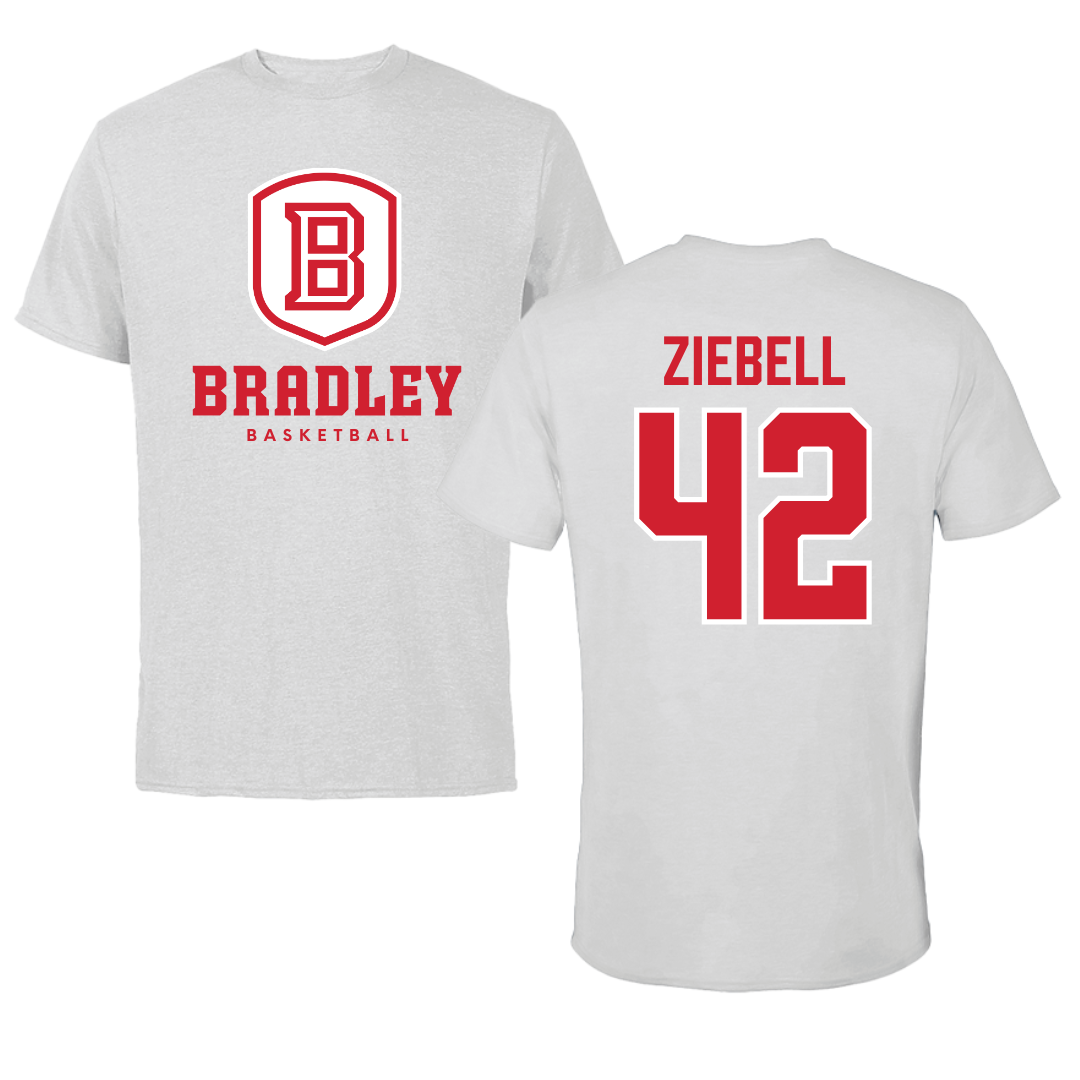 Bradley University Basketball Gray Performance Tee - #42 Callie Ziebell