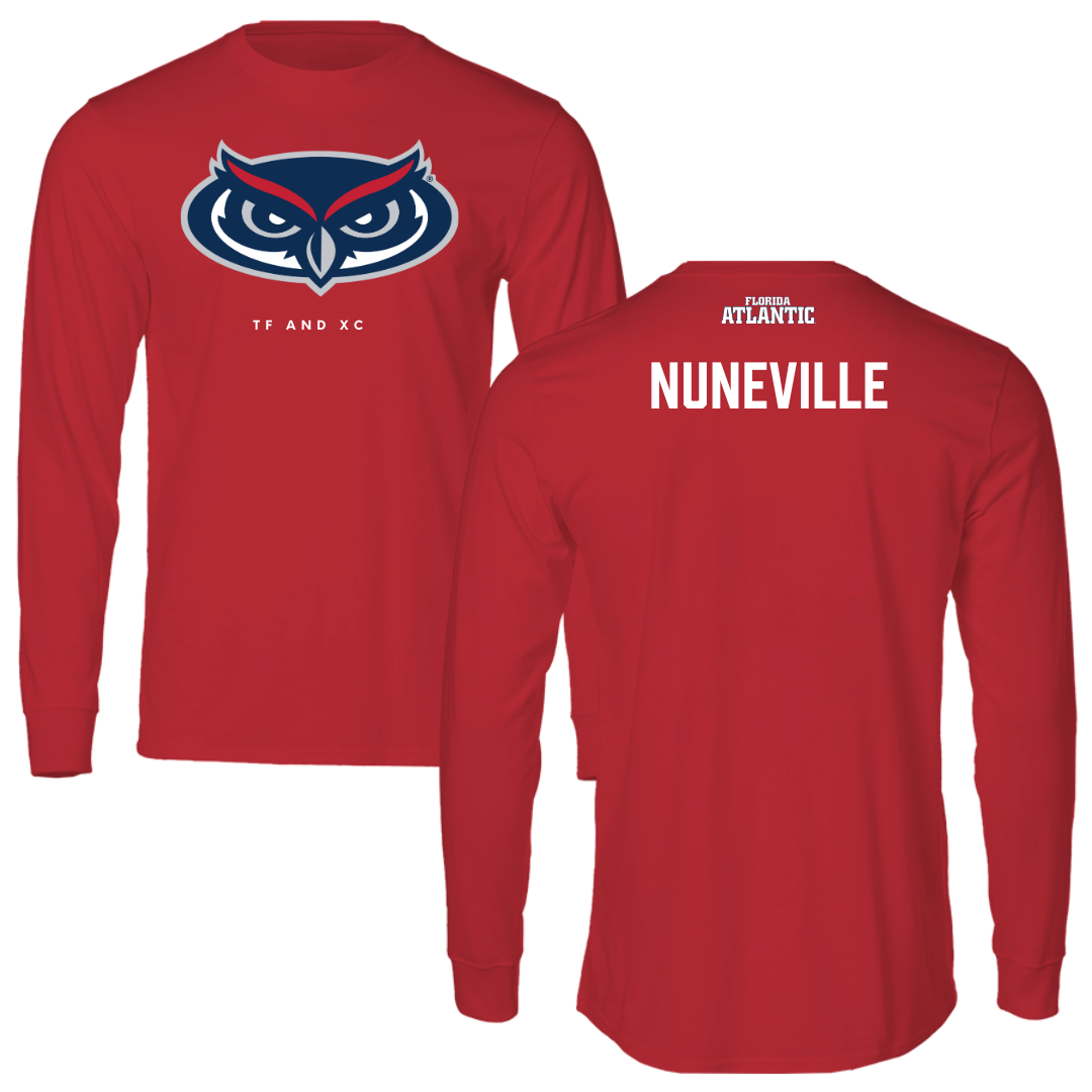 Florida Atlantic University TF and XC Red Performance Long Sleeve - William Nuneville
