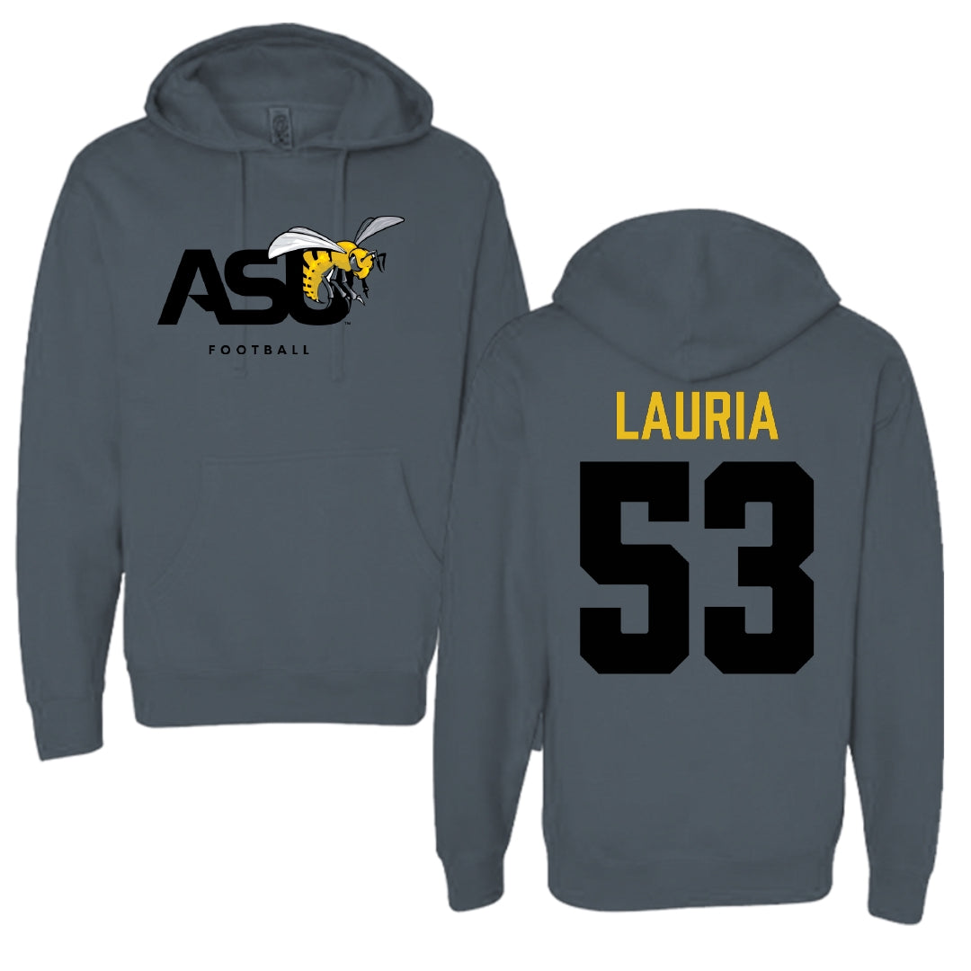 Alabama State University Football Dark Gray Hoodie - #53 Thomas Lauria