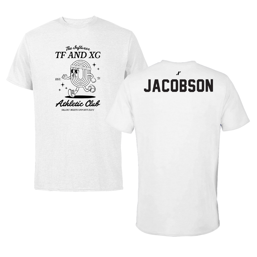 TF and XC White Influxer Athletic Club Tee - Mayzee Jacobson