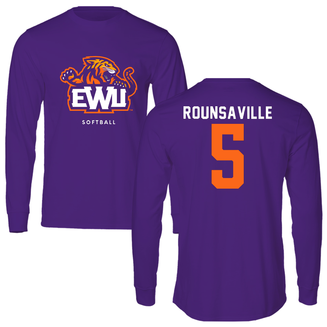 Edward Waters University Softball Purple Performance Long Sleeve - #5 Calyn Rounsaville