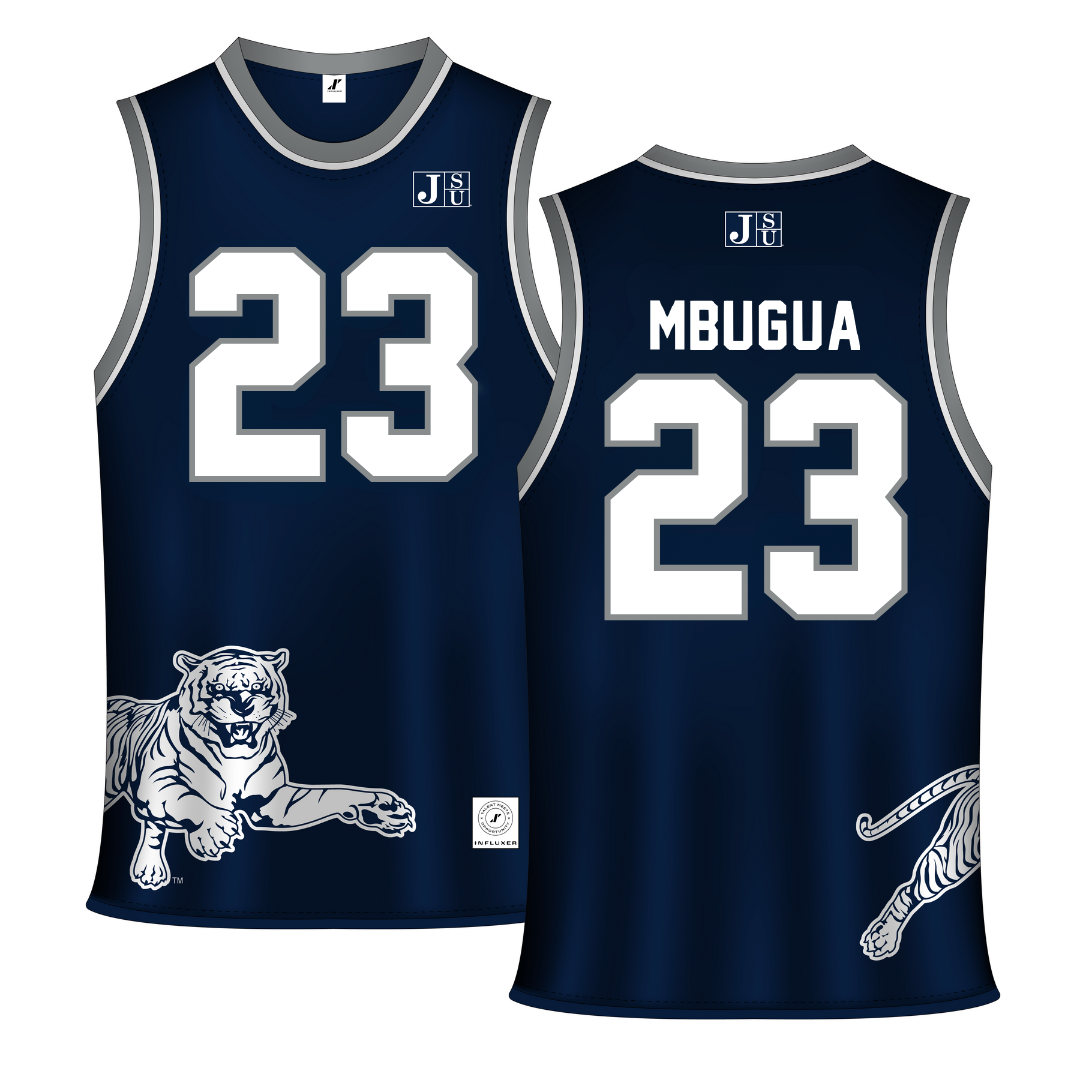 Jackson State University Navy Basketball Jersey - #24 Ruthie Mbugua