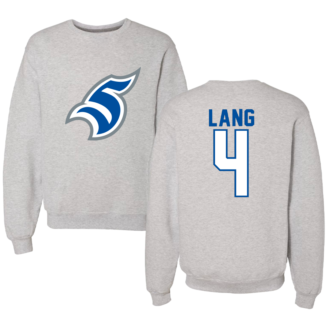 Thomas More University Football Gray Crewneck - #4 Manquez Lang