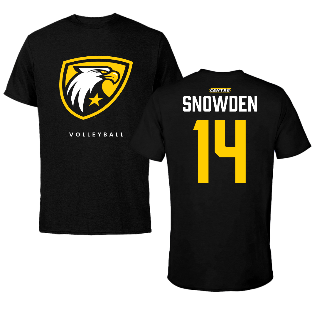 Centre College Volleyball Black Performance Tee - #14 Riley Snowden