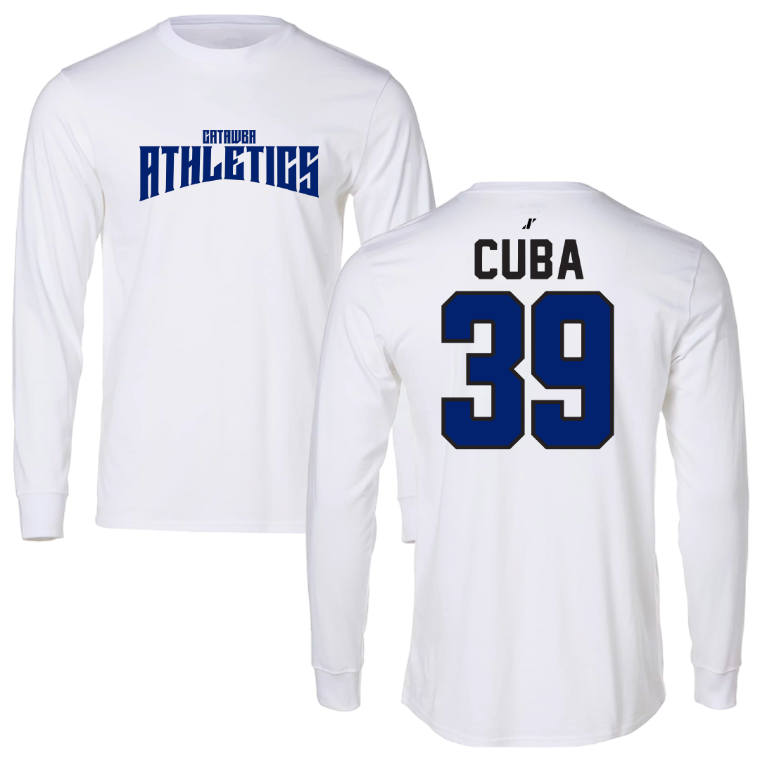 Catawba College Baseball White Classic Long Sleeve - #39 Jackson Cuba