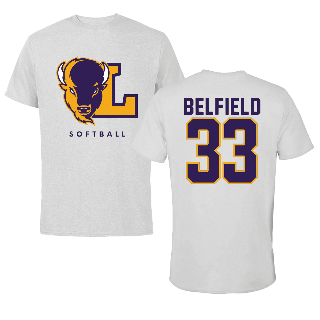 Lipscomb University Softball Light Gray Tee - #33 Kaylyn Belfield