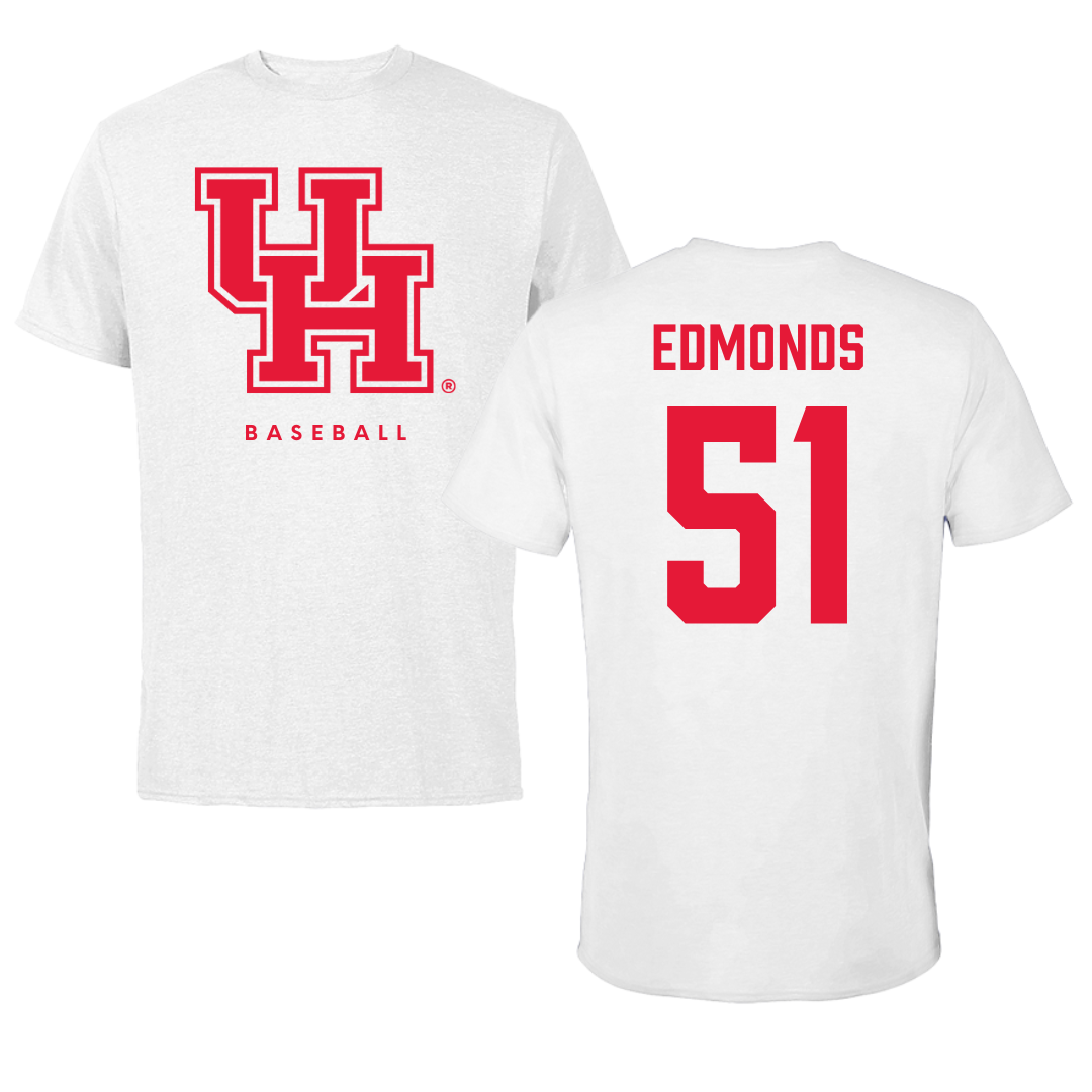 University of Houston Baseball White Performance Tee - #51 Cameron Edmonds