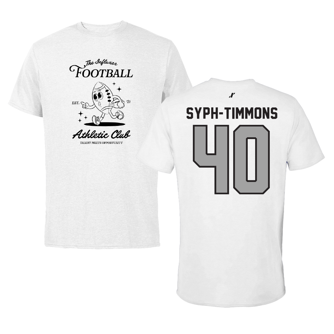 Football White Influxer Athletic Club Tee - #40 Orlando Syph-Timmons