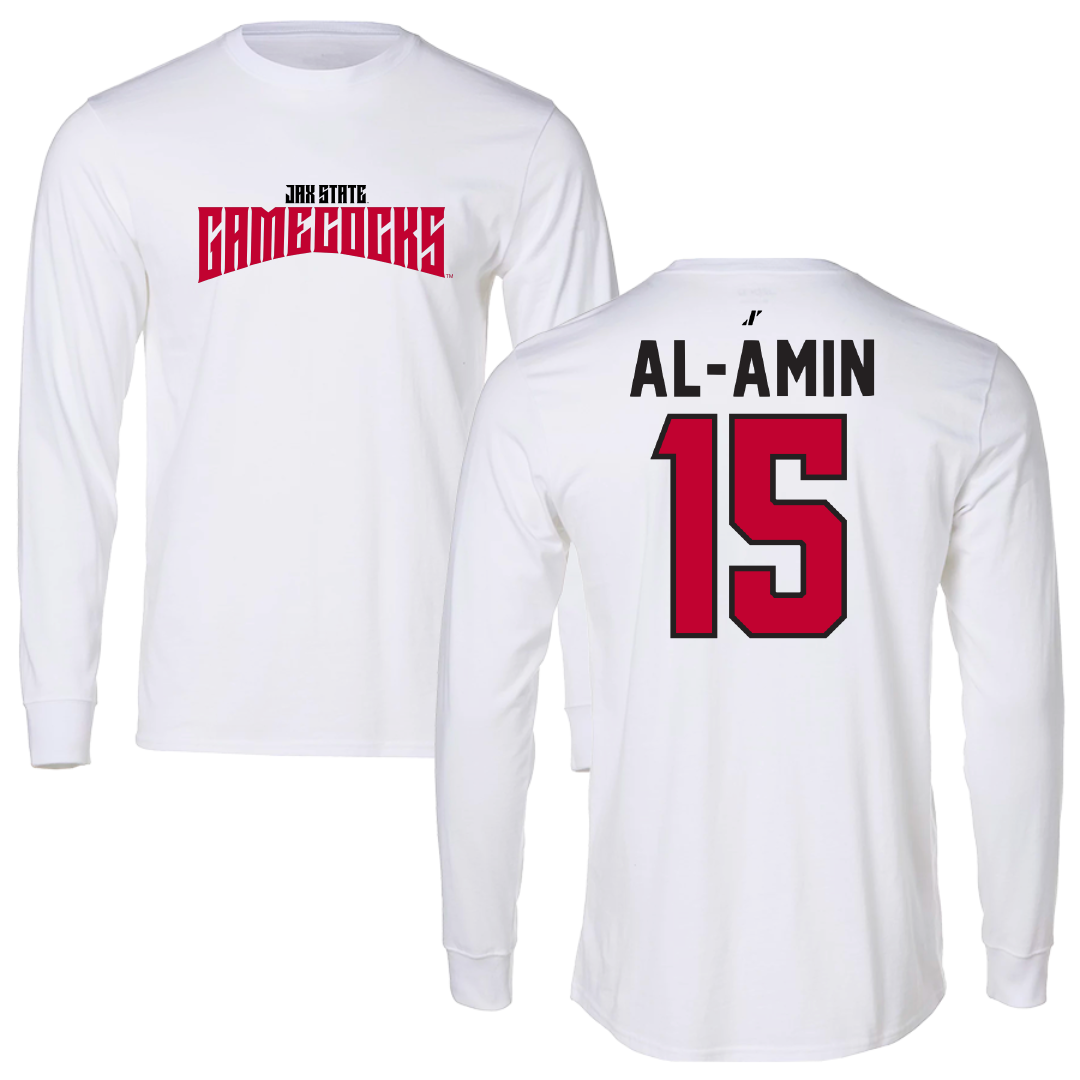 Jacksonville State University Football White Classics Long Sleeve - #15 Jibreel Al-Amin
