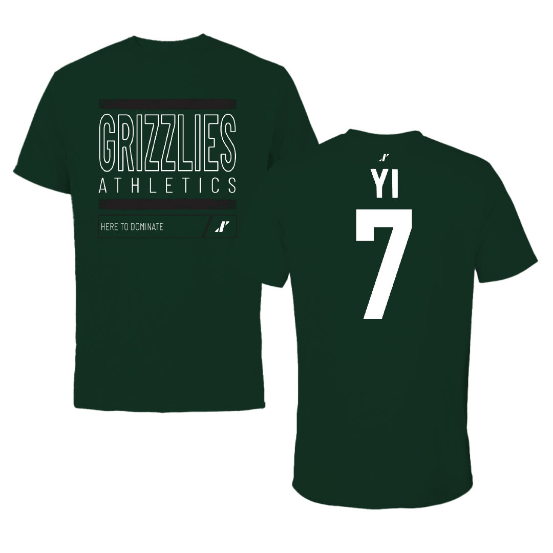 Adams State University Baseball Forest Green Dominate Tee - #7 Austin Yi