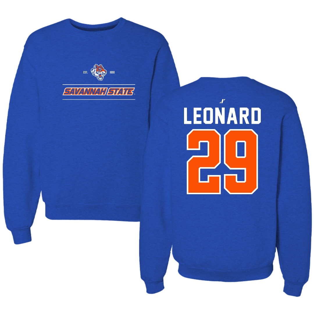 Savannah State University Football Blue General Crewneck - #29 Cameron Leonard