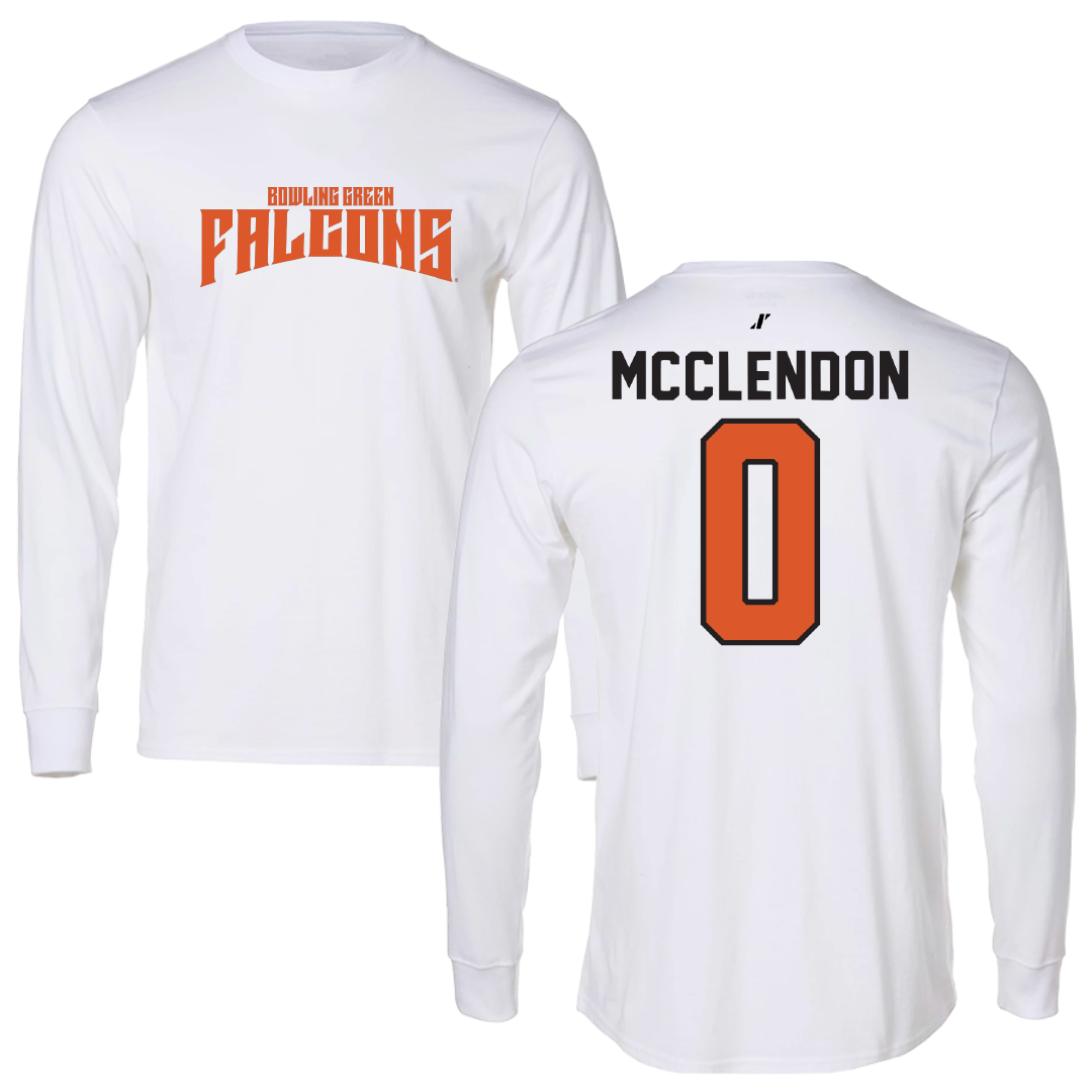 Bowling Green State University Football White Classic Performance Long Sleeve - #0 Darius McClendon