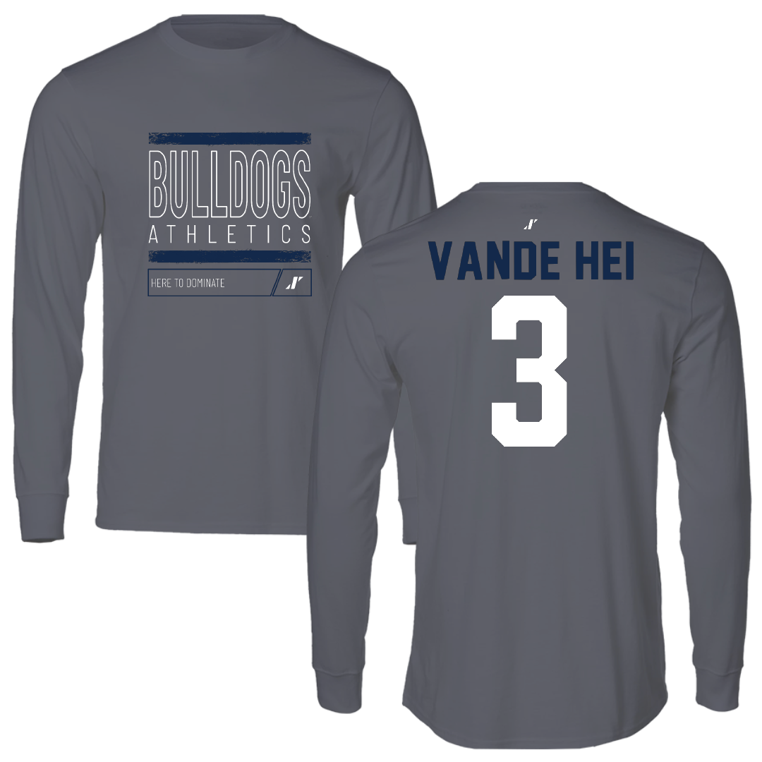 Butler University Softball Dark Gray Dominate Long Sleeve - #3 Leigh Vande Hei