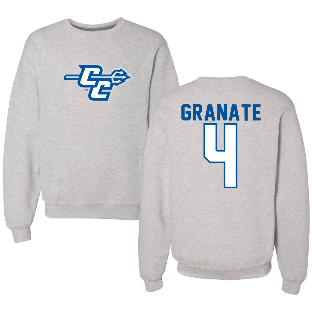 Central Connecticut State University Softball Light Gray Crewneck - #4 Gracie Granate
