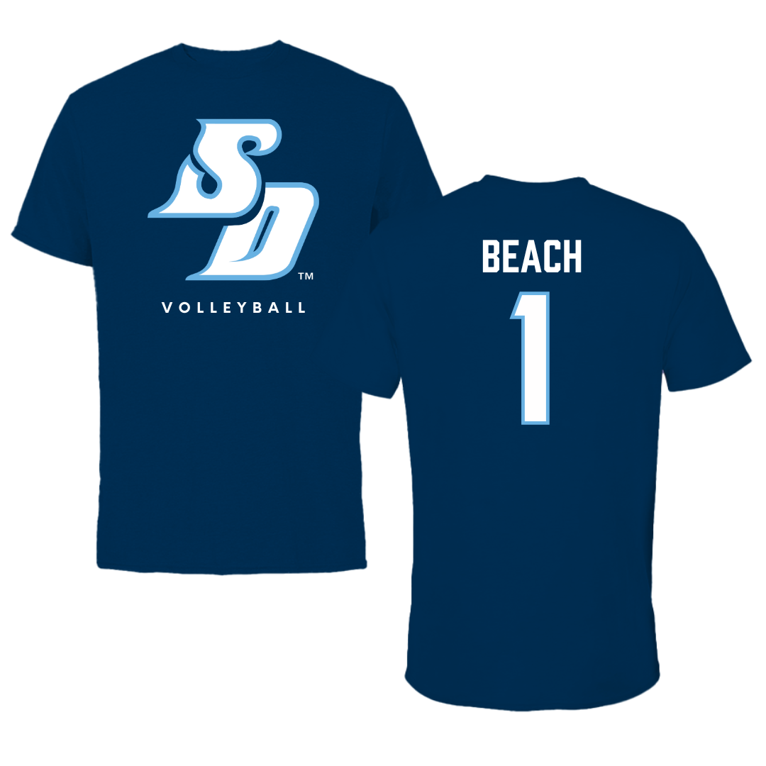 University of San Diego Volleyball Navy Performance Tee - #1 Neomi Beach
