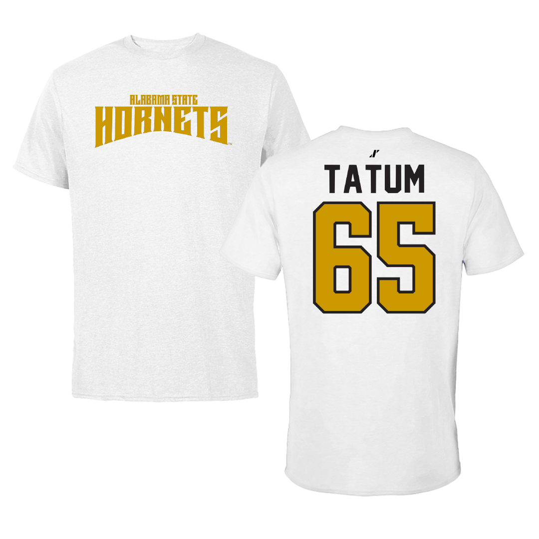 Alabama State University Football White Classic Tee - #65 Jvyon Tatum