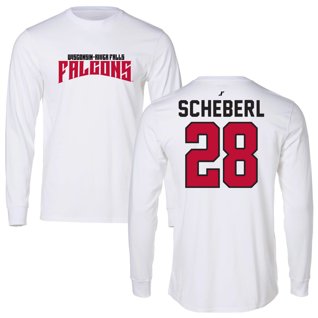 University of Wisconsin-River Falls Football White Classic Long Sleeve - #28 Justin Scheberl