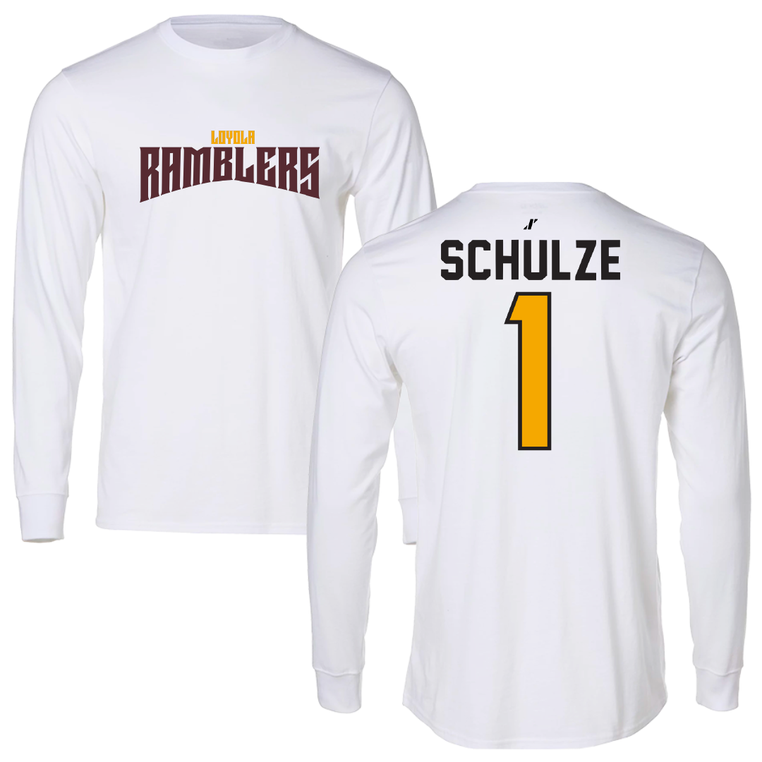 Loyola University-Chicago Volleyball White Classic Long Sleeve - #1 Kylie Schulze