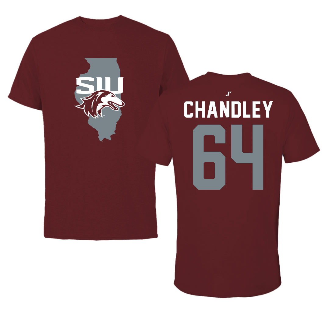 Southern Illinois University at Carbondale Football Maroon State Performance Tee - #64 Ryan Chandley