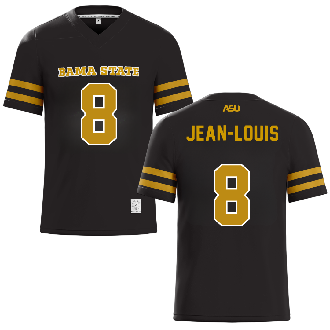 Alabama State University Black Football Jersey - #8 Rhoody Jean-Louis